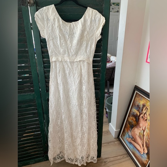 Vintage Wedding Dress- Emma Domb of California 1950s vintage size Medium - Picture 12 of 12